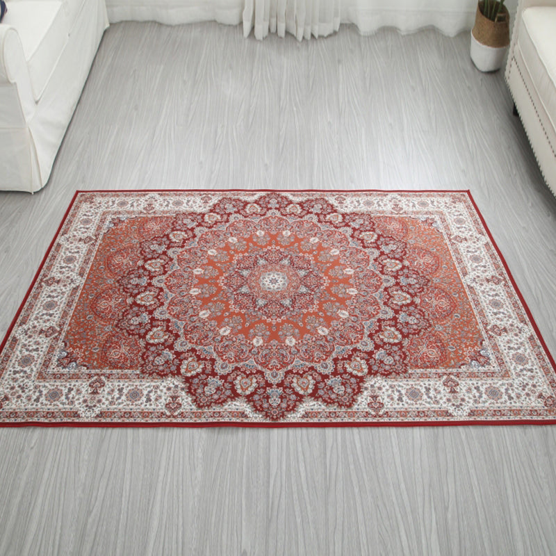 Traditional Tribal Totem Rug Polyester Indoor Rug Stain Resistant Area Carpet for Living Room