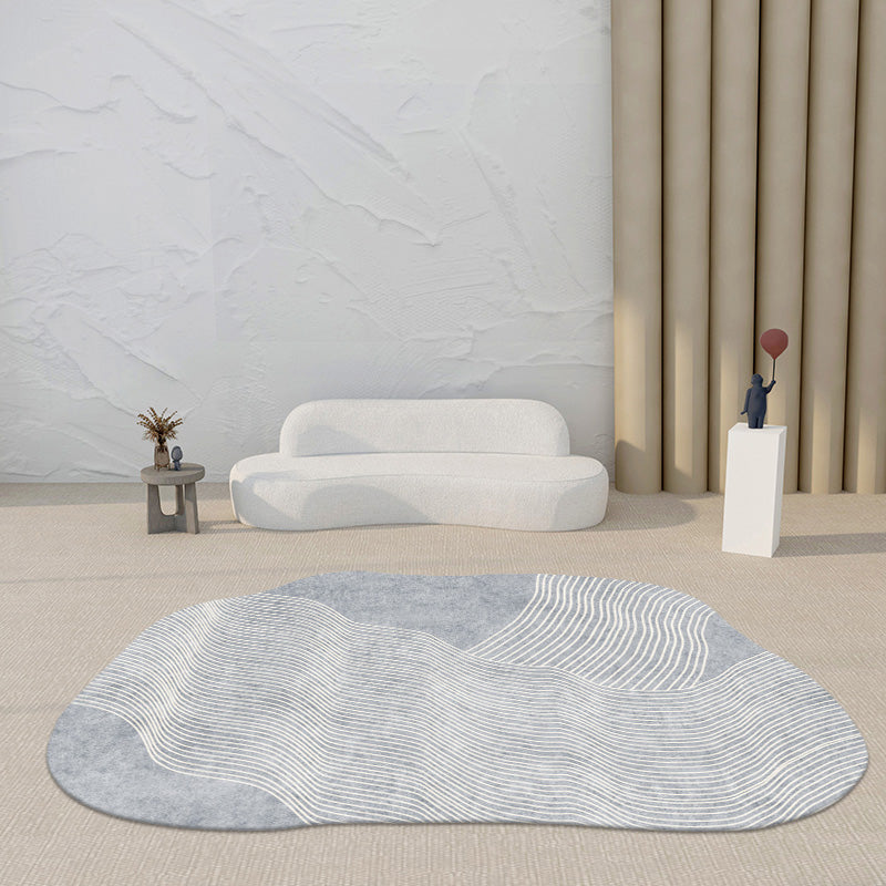 Simplicity Apricot Carpet Modern Novelty Shape Rug Polyester Stain Resistant Carpet for Living Room