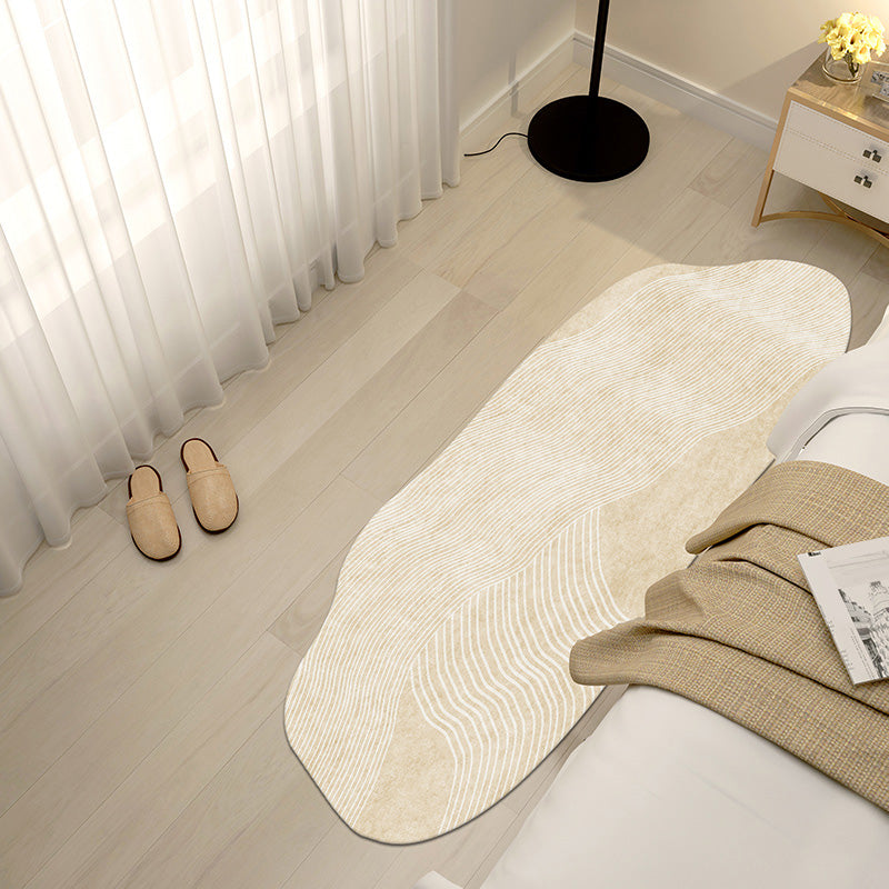 Simplicity Apricot Carpet Modern Novelty Shape Rug Polyester Stain Resistant Carpet for Living Room