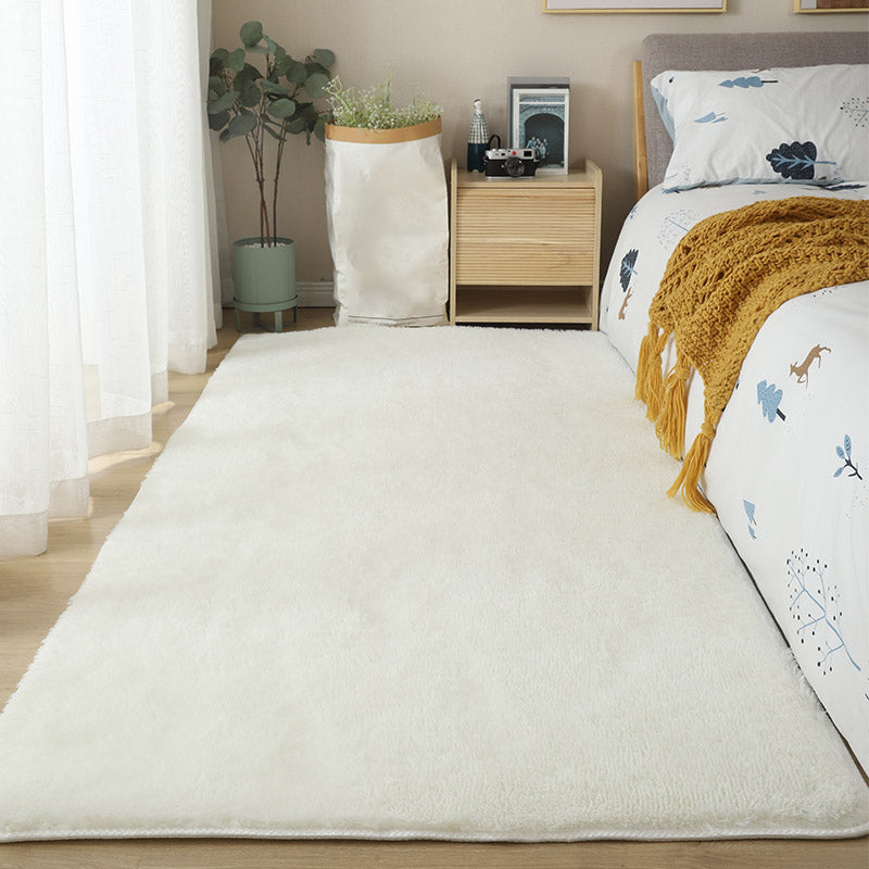 Funky Solid Shag Carpet Polyester Area Rug Stain Resistant Indoor Rug for Adult's Bedroom