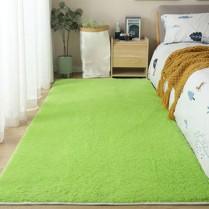 Funky Solid Shag Carpet Polyester Area Rug Stain Resistant Indoor Rug for Adult's Bedroom