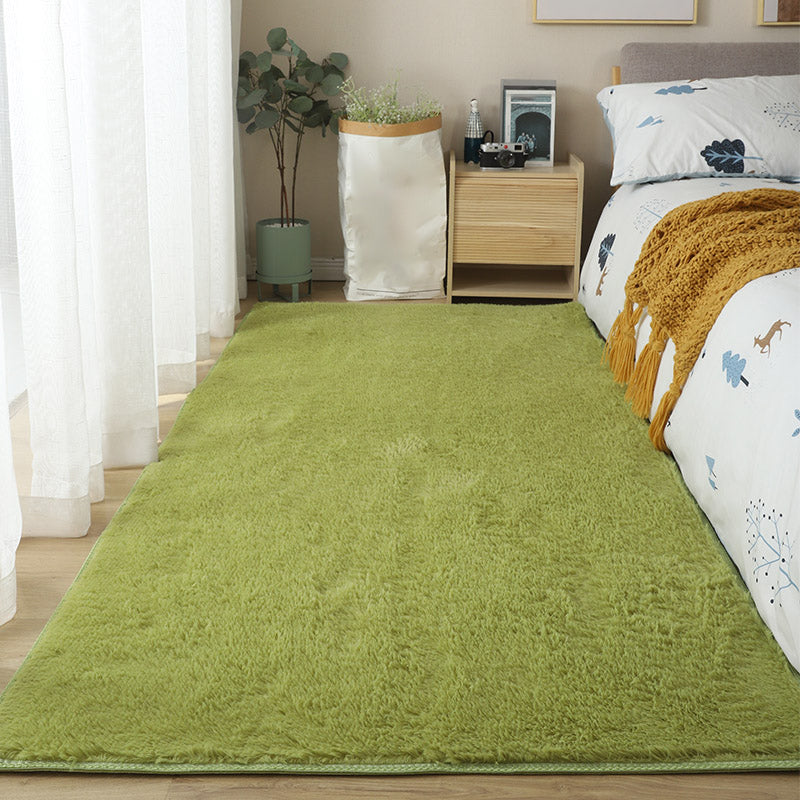 Funky Solid Shag Carpet Polyester Area Rug Stain Resistant Indoor Rug for Adult's Bedroom