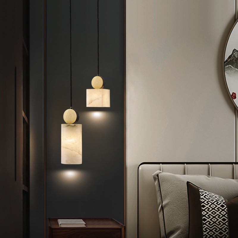 Lámpara colgante de comedor Contemporáneos de techo de techo de mármol múltiple de bulbo