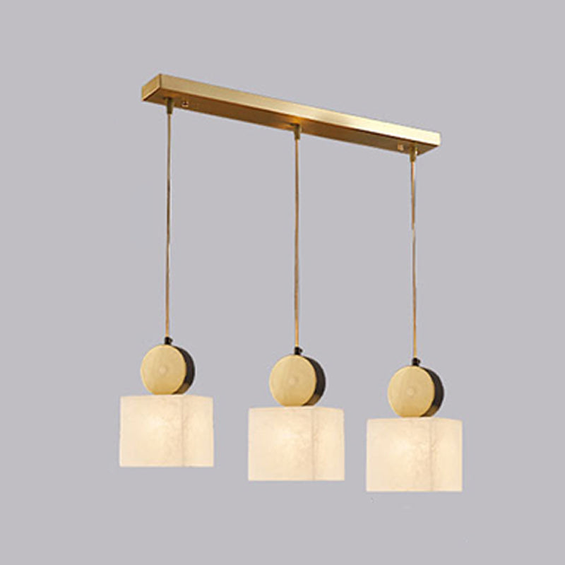 Lámpara colgante de comedor Contemporáneos de techo de techo de mármol múltiple de bulbo