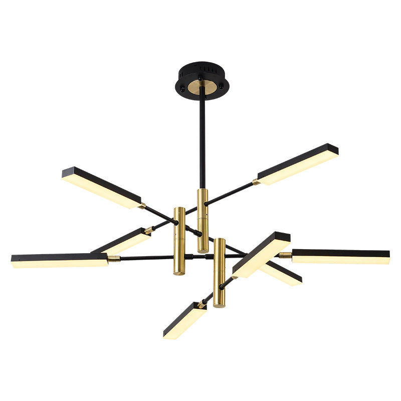 Postmodern unieke metalen lineaire kroonluchter verlichtingsarmaturen Restaurant Hangende kroonluchter