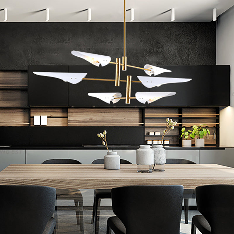 Metalen kroonluchter verlichtingsarmatuur postmoderne kroonluchter hanger licht voor zitkamer