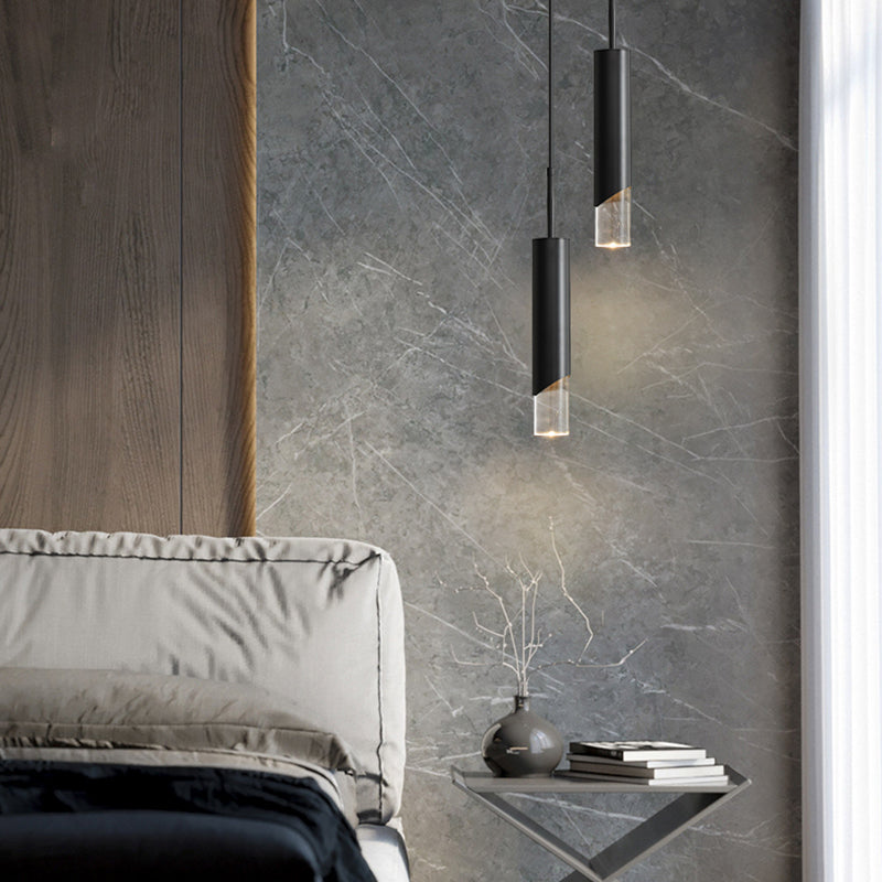 Lampada a led Lampada Simplicità Illuminazione a sospensione con una chiara tonalità acrilica per camera da letto