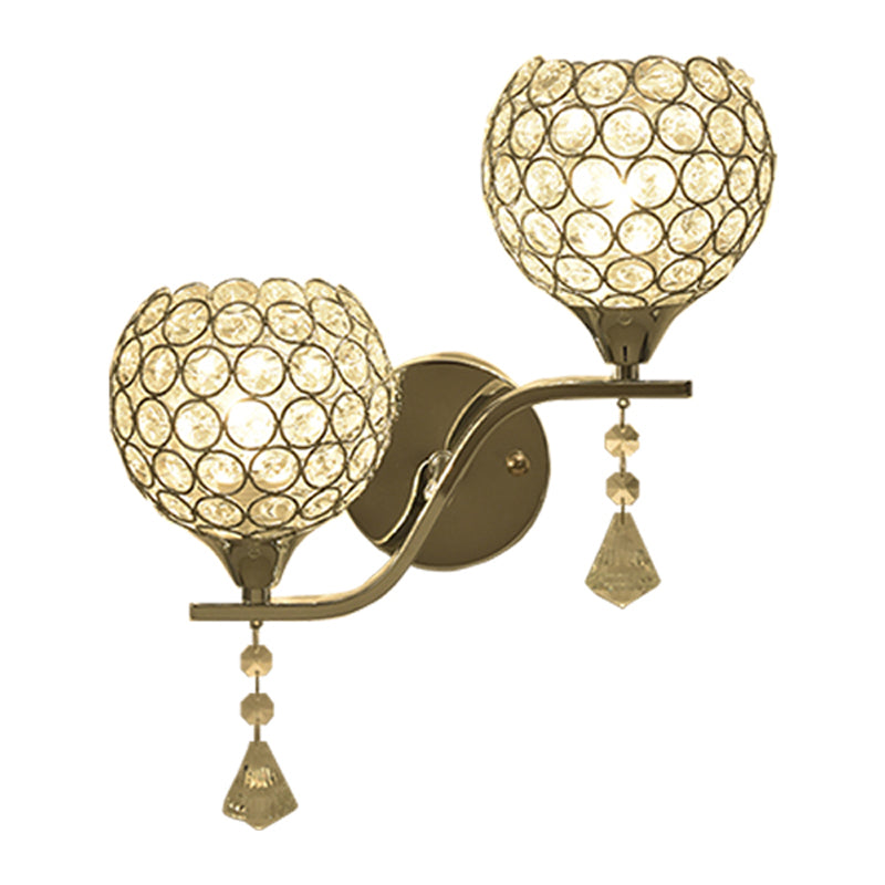 Globe Wall Mount Light Fixture Modern Wall Mounted Lighting with Clear Crystal Shade