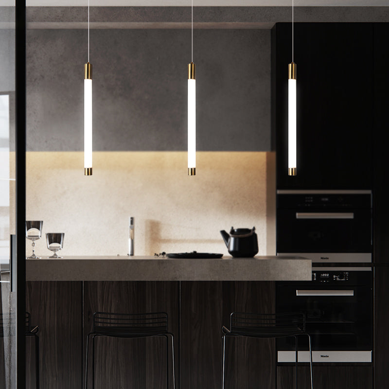 Lampada a sospensione di luce calda/bianca Simplicità Illuminazione a sospensione in oro bianco per camera da letto