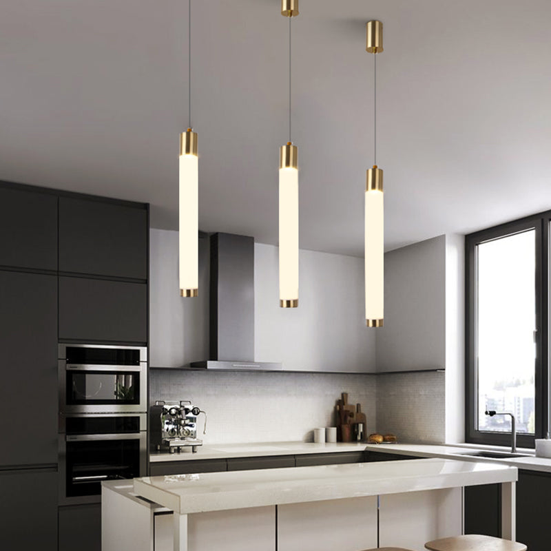 Lampada a sospensione di luce calda/bianca Simplicità Illuminazione a sospensione in oro bianco per camera da letto