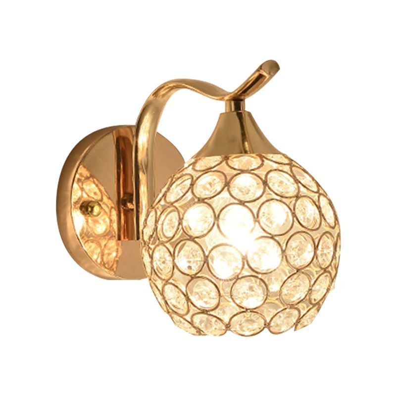 Appliques de lumière murale globe Lampe murale à 1 lumière moderne avec nuance en cristal transparent
