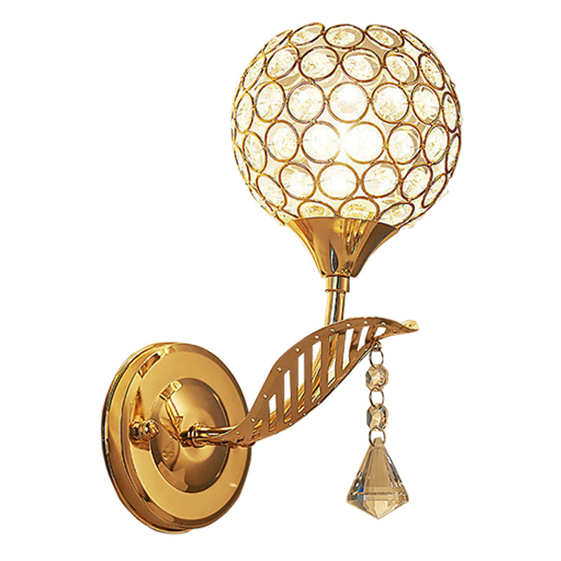 Luce da parete globale Pliona lampada moderna a parete a 1 luci con tonalità di cristallo chiaro