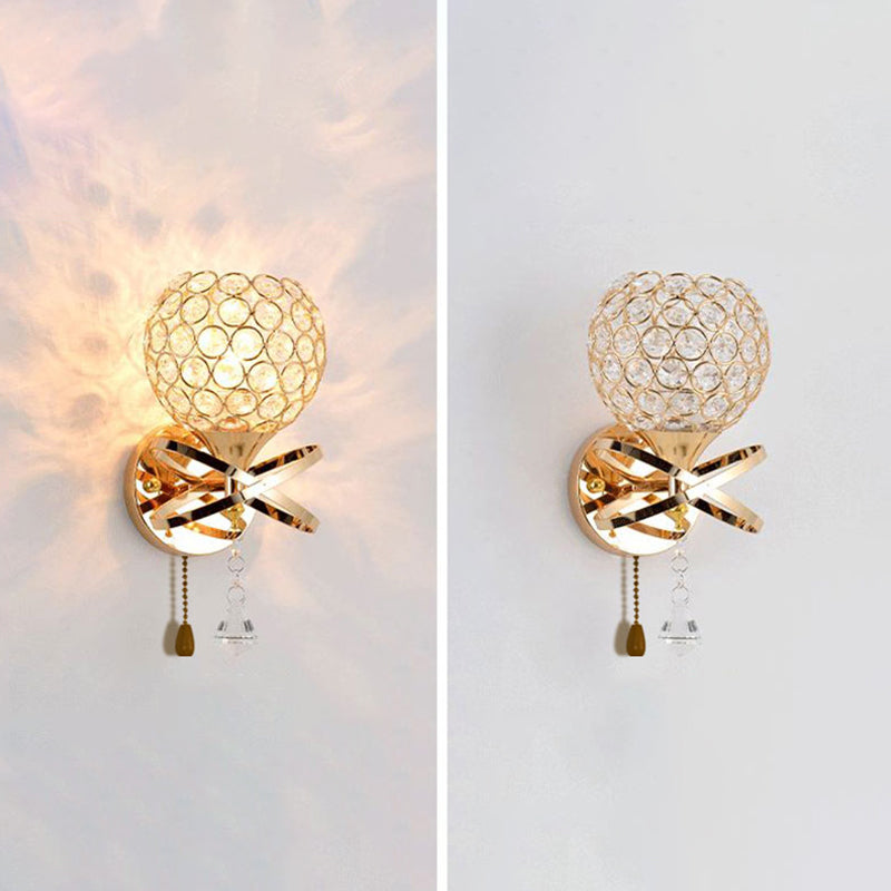 Luce da parete globale Pliona lampada moderna a parete a 1 luci con tonalità di cristallo chiaro