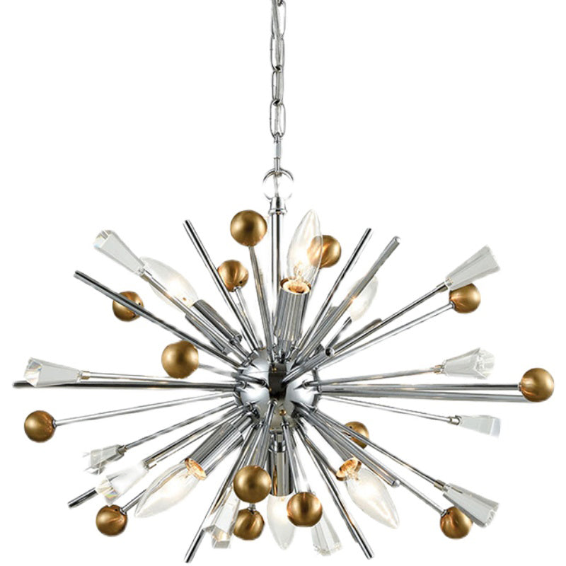 Metaal sputnik kroonluchter designer stijl zilveren suspensie verlichtingsarmatuur voor woonkamer