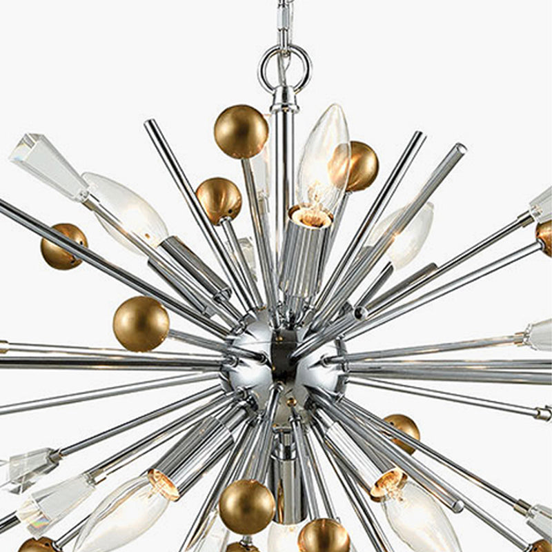 Metaal sputnik kroonluchter designer stijl zilveren suspensie verlichtingsarmatuur voor woonkamer
