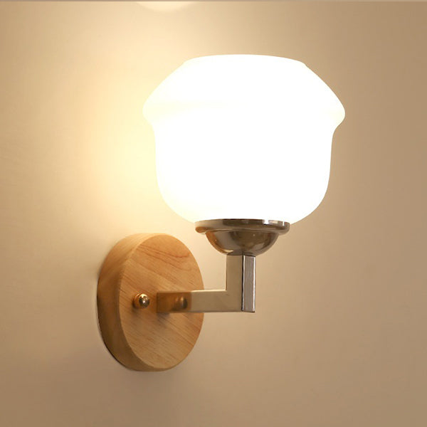 Living Room One Head Wall Sconce Modern Wood Style Wall Mounted Light Fixture