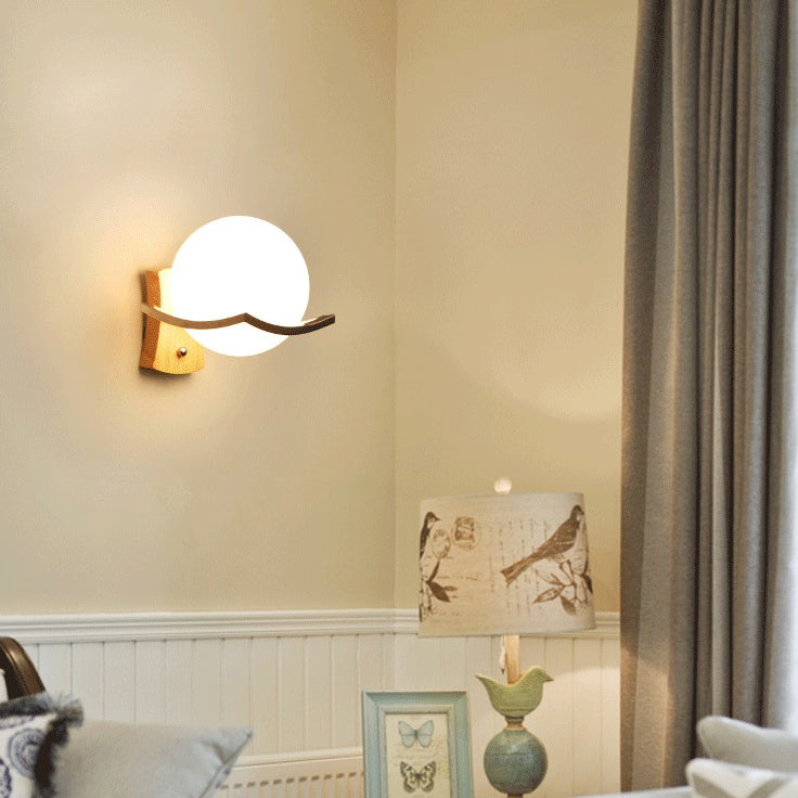 Living Room One Head Wall Sconce Modern Wood Style Wall Mounted Light Fixture