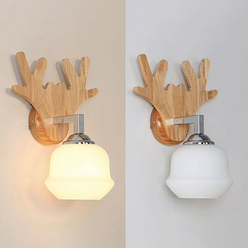 Living Room One Head Wall Sconce Modern Wood Style Wall Mounted Light Fixture