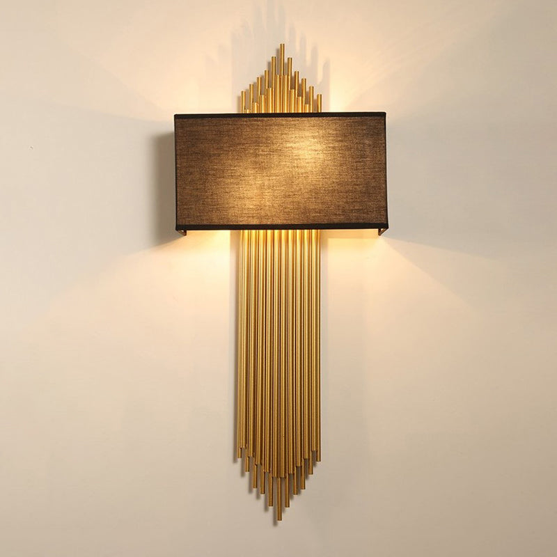 Postmodern Metal Wall Sconce Two Blub Wall Mounted Light Fixture for Bedroom