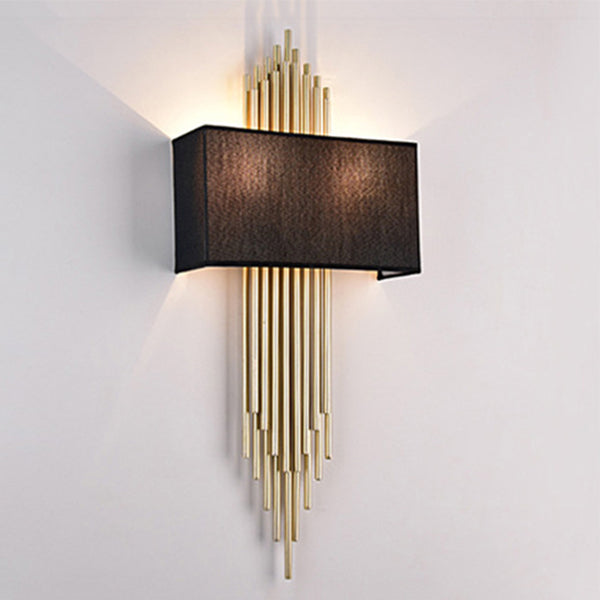 Postmodern Metal Wall Sconce Two Blub Wall Mounted Light Fixture for Bedroom