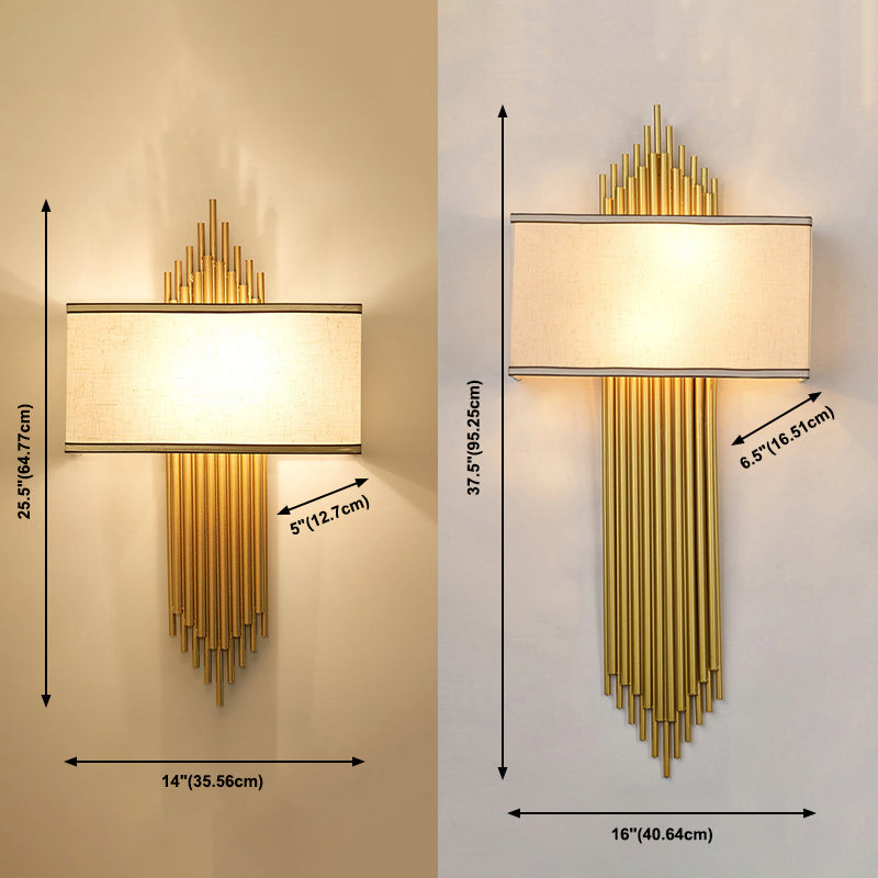 Postmodern Metal Wall Sconce Two Blub Wall Mounted Light Fixture for Bedroom