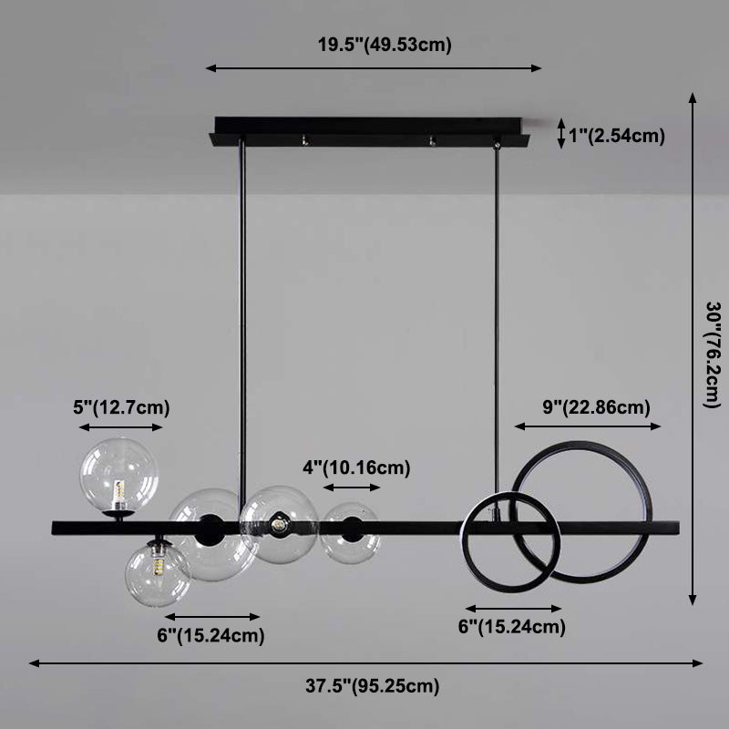 Contemporary Kitchen Pendant Lights with Glass Shade for Sitting Room Dining Room