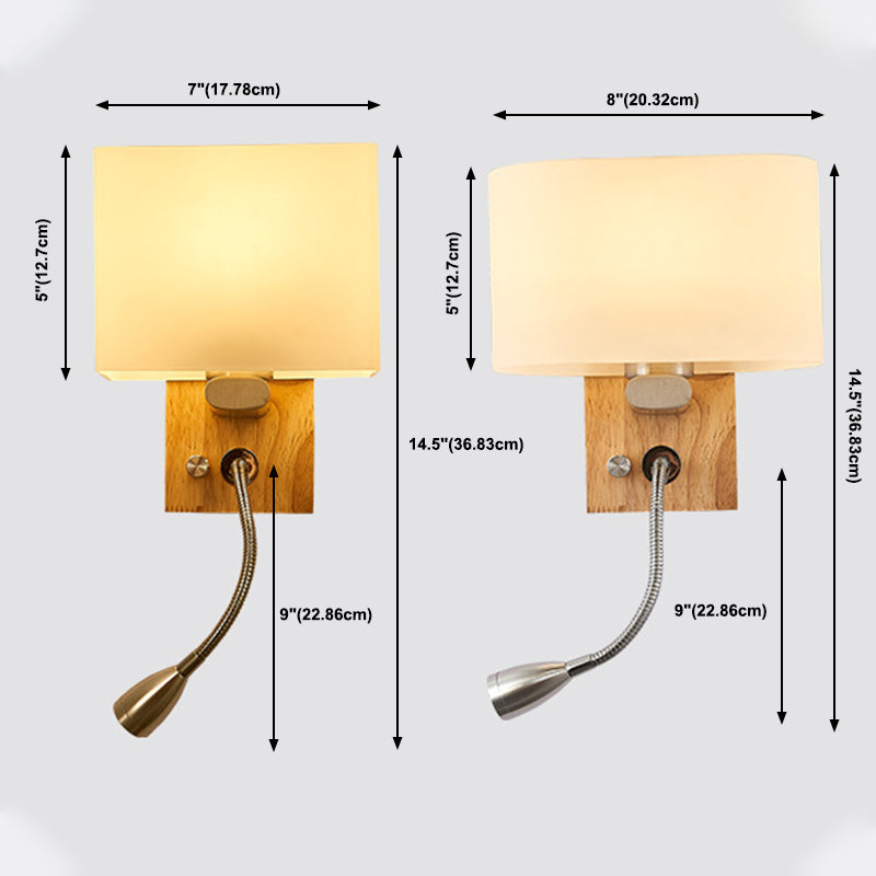 Moderna lámpara rectangular de madera Dispara de pared de pared una lámpara montada en la pared para sala de estar