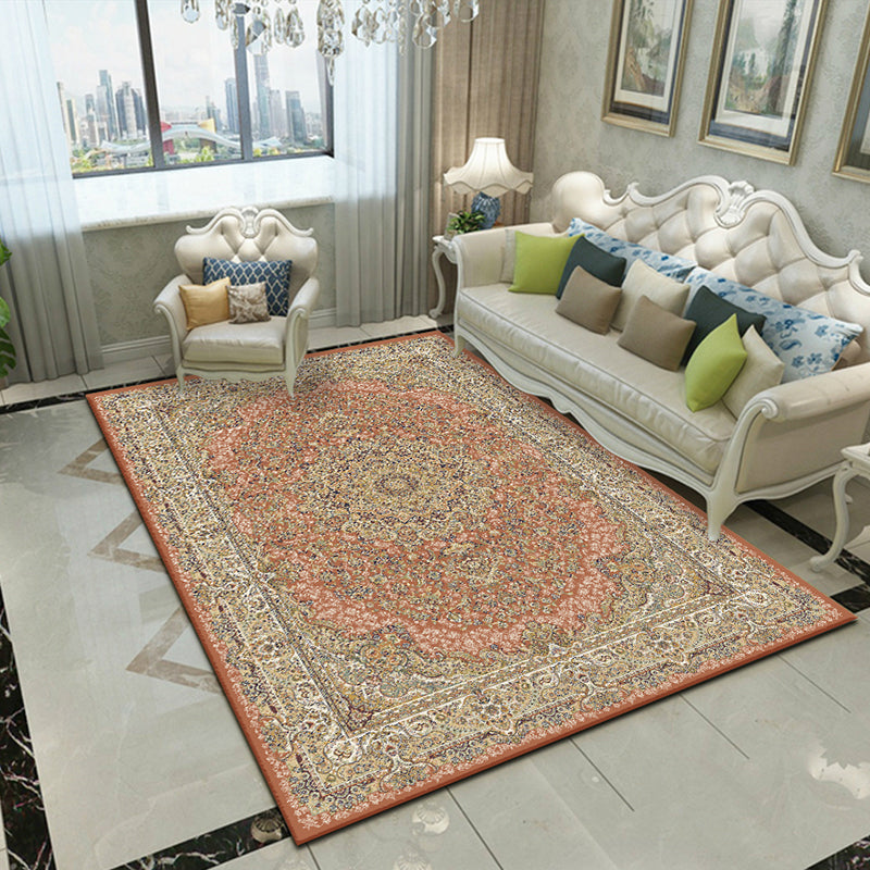 Red Modern Rug Blended Graphic Rug Stain Resistant Area Rug for Home Decor