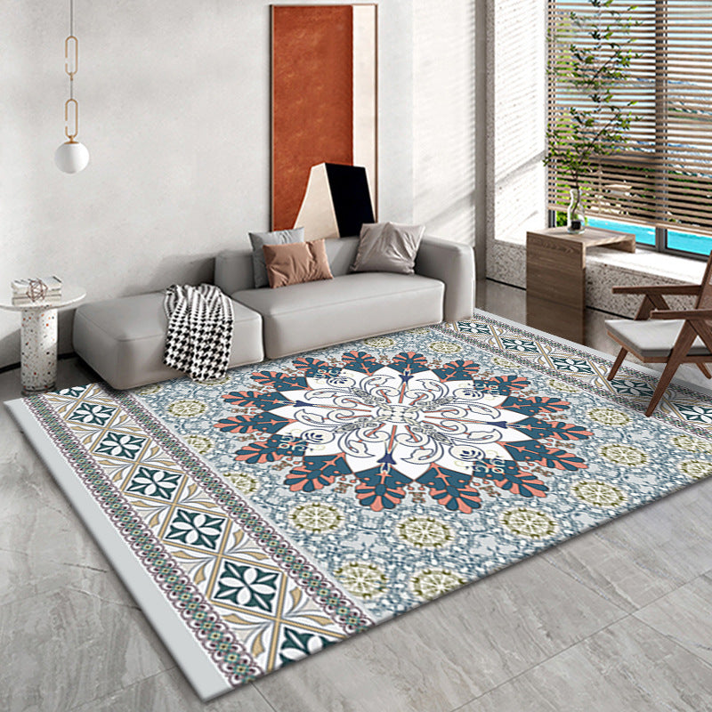 Bohemian Wohnzimmer Teppich Amerikanisches Muster Polyester Fläche Teppich Flecken widerstandsfähiger Teppich