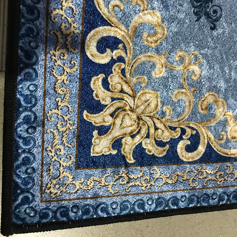 Stylish Medallion Pattern Area Carpet Red Traditional Area Rug Anti-Slip Rug for Living Room