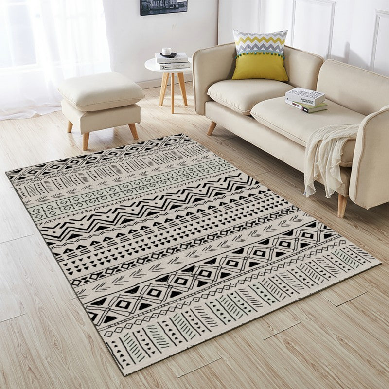 Bohemian Harlequin Print Carpet Polyester Indoor Rug Non-Slip Backing Area Carpet for Living Room