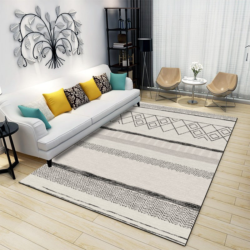 Bohemian Harlequin Print Carpet Polyester Indoor Rug Non-Slip Backing Area Carpet for Living Room