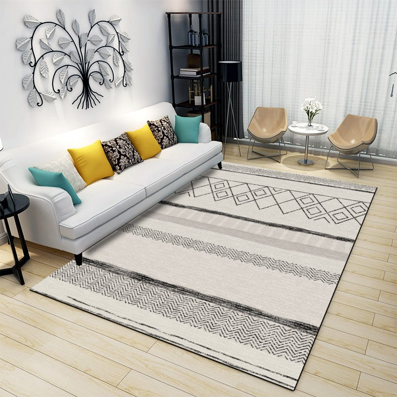 Bohemian Harlequin Print Carpet Polyester Raping Indoor Tapis sans glissement Tapis pour le salon