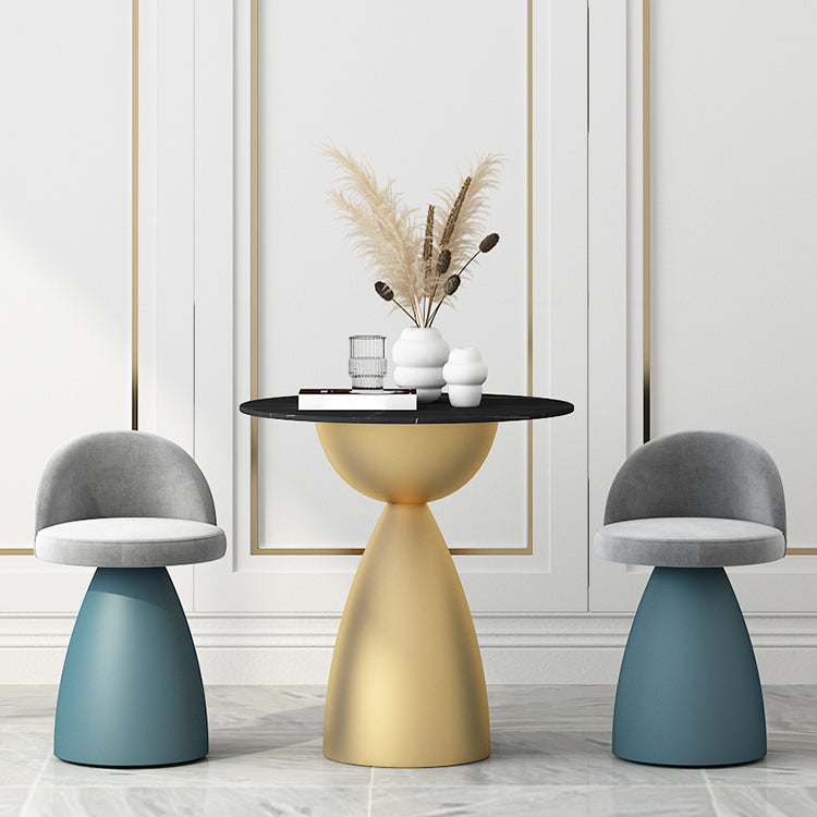 Minimalist Round Shape Sintered Stone Dining Table Standard 27.5 inch Dining Table for Kitchen