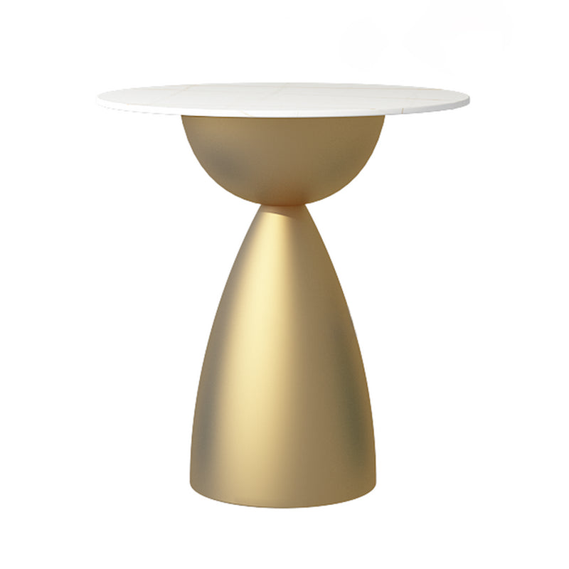 Minimalist Round Shape Sintered Stone Dining Table Standard 27.5 inch Dining Table for Kitchen