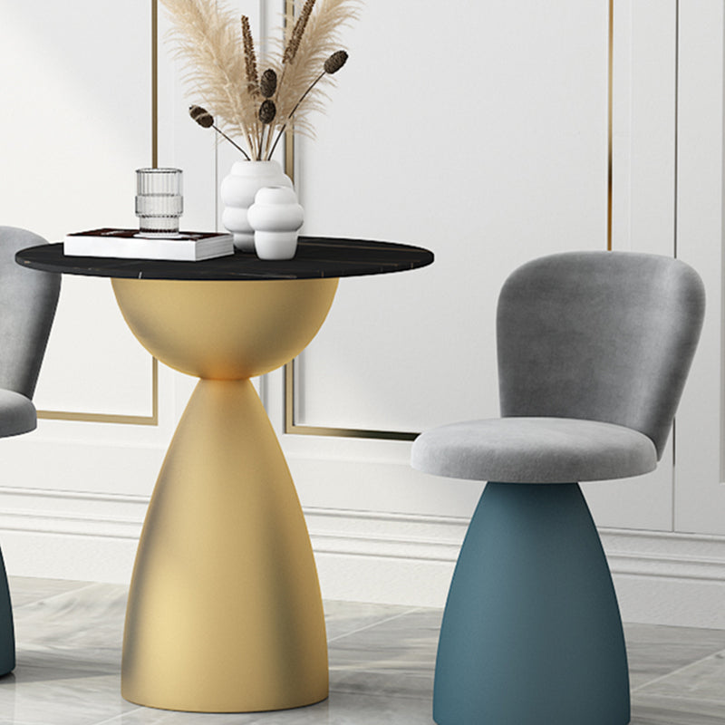 Minimalist Round Shape Sintered Stone Dining Table Standard 27.5 inch Dining Table for Kitchen