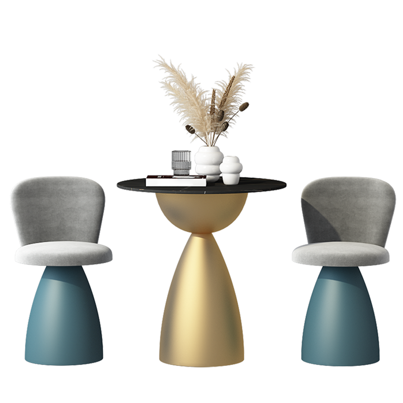 Minimalist Round Shape Sintered Stone Dining Table Standard 27.5 inch Dining Table for Kitchen