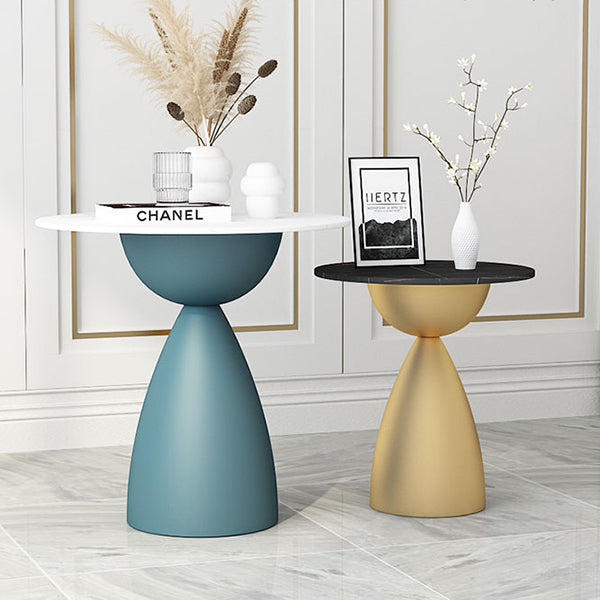 Minimalist Round Shape Sintered Stone Dining Table Standard 27.5 inch Dining Table for Kitchen
