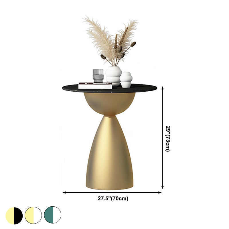 Minimalist Round Shape Sintered Stone Dining Table Standard 27.5 inch Dining Table for Kitchen