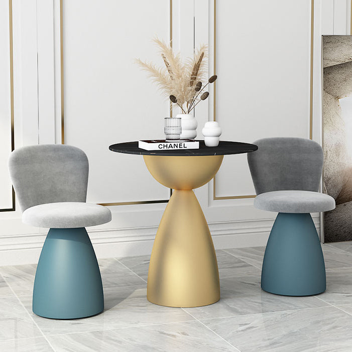 Minimalist Round Shape Sintered Stone Dining Table Standard 27.5 inch Dining Table for Kitchen