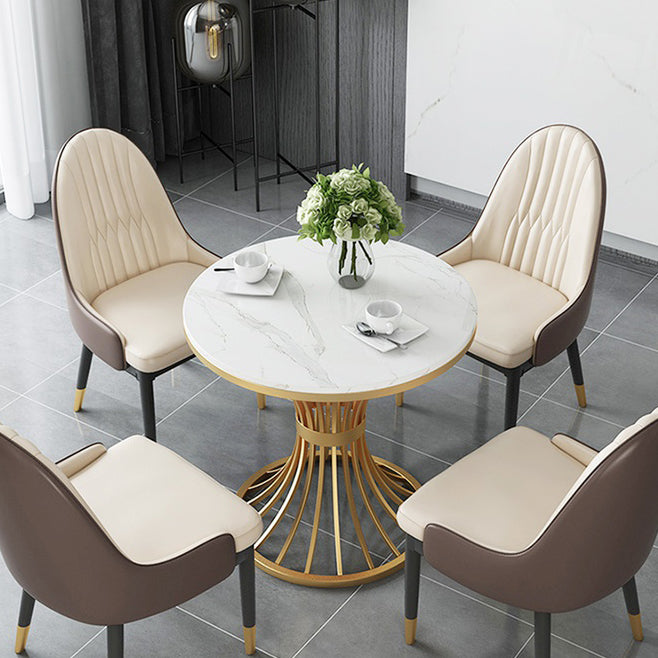 Mesa de comedor de piedra Mesa de comedor tradicional de lujo con base de pedestal