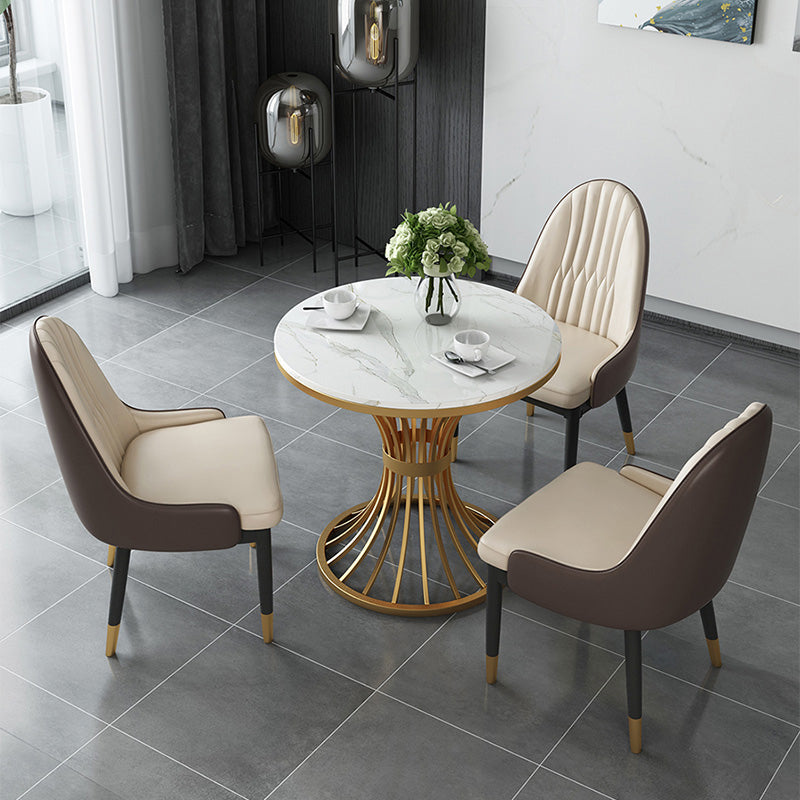 Mesa de comedor de piedra Mesa de comedor tradicional de lujo con base de pedestal