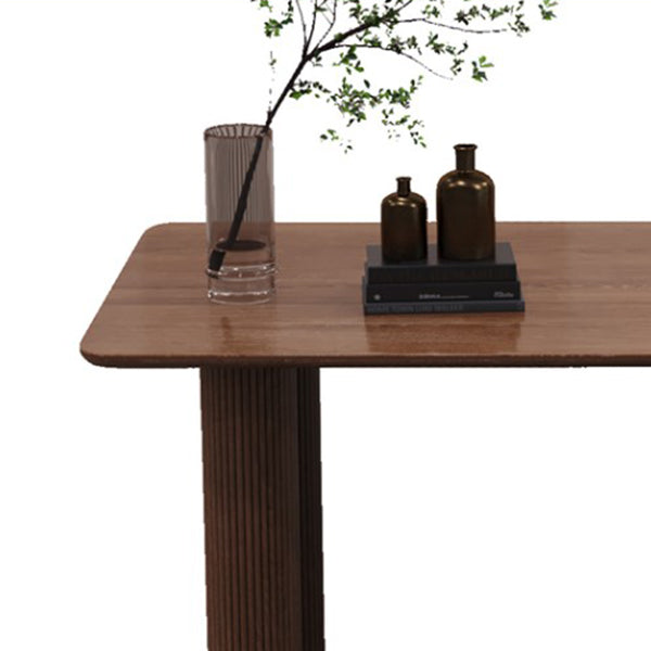 Free Form Pinewood Brown Tone Dining Table Simplicity 3 Legs Table for Dining Room