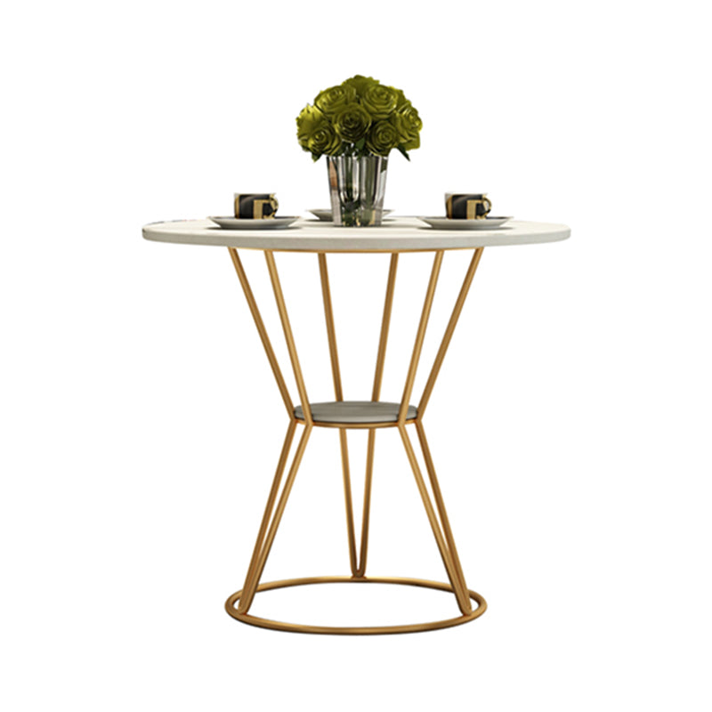 Colección de comedor de piedra Mesa de comedor con pedestal redondo de lujo tradicional