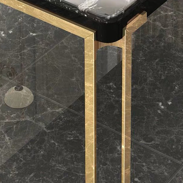 Metal Mesa de piedra sinterizada rectángulo de lujo tradicional con patas de metal