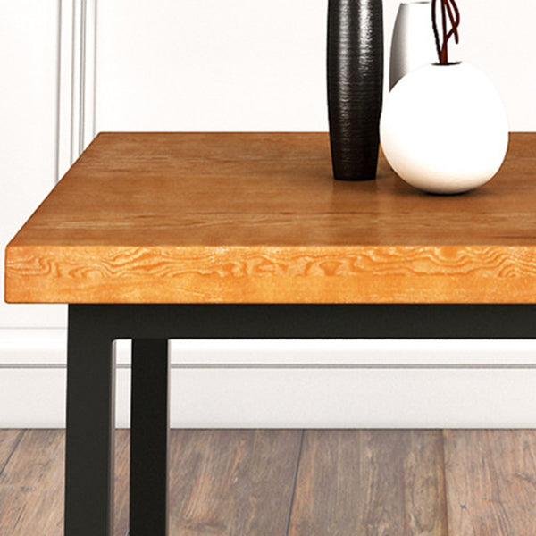 Industriequadrat Esstisch Kiefer Massivholz Tisch mit doppelter Sockel