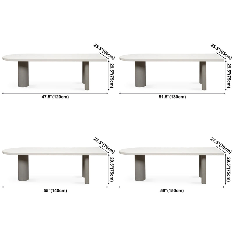 Mesa de comedor de madera maciza para el hogar de estilo moderno, mesa de forma libre con base de 3 patas