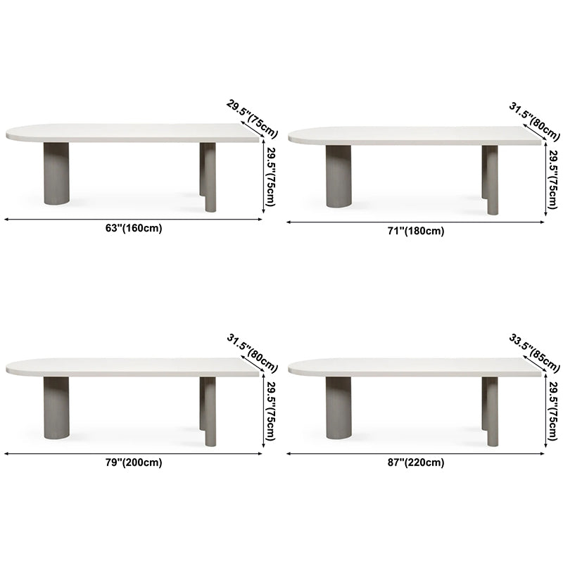 Mesa de comedor de madera maciza para el hogar de estilo moderno, mesa de forma libre con base de 3 patas