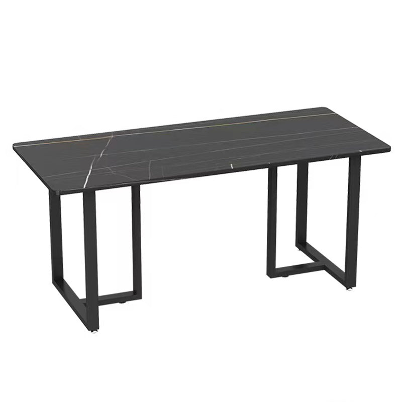 Industrial Sintered Stone Dinner Room Kitchen Table Black Sled Table for Dining Room