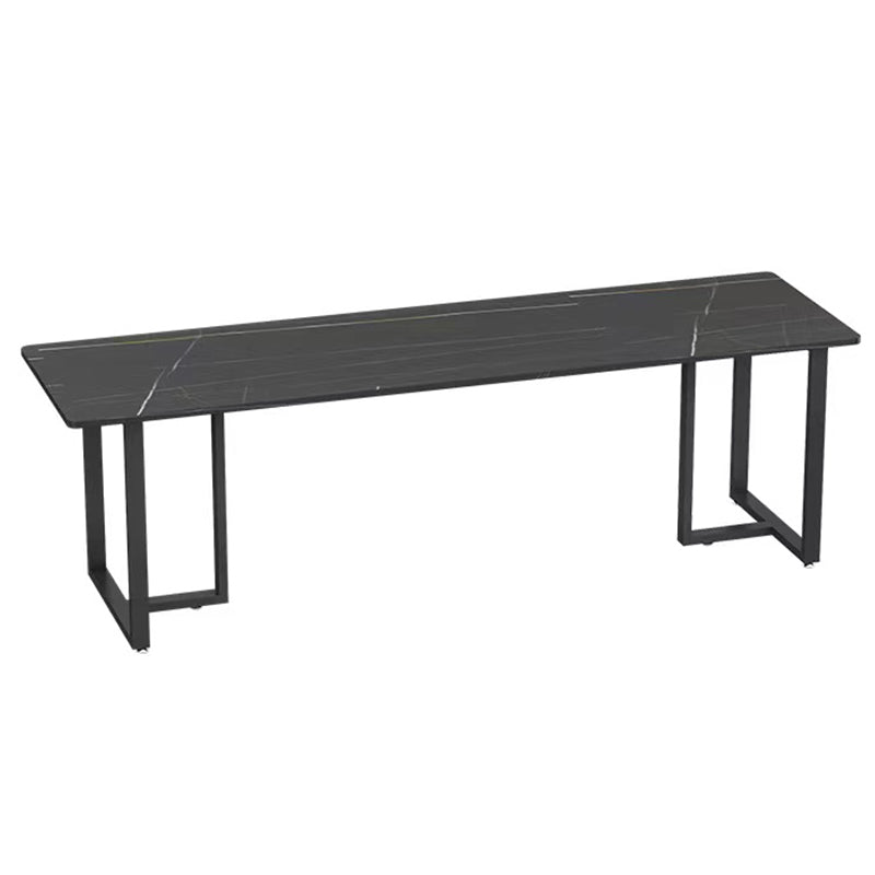 Industrial Sintered Stone Dinner Room Kitchen Table Black Sled Table for Dining Room